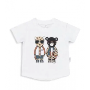 HuxBaby Leopard Friend T-Shirt White 2 Years